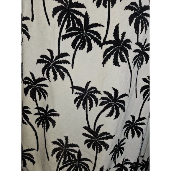 2/$35 HIPPE BeachBum Palm Tree Print Velour Coastal Fringe Hem Sweater Women S - Picture 9 of 12